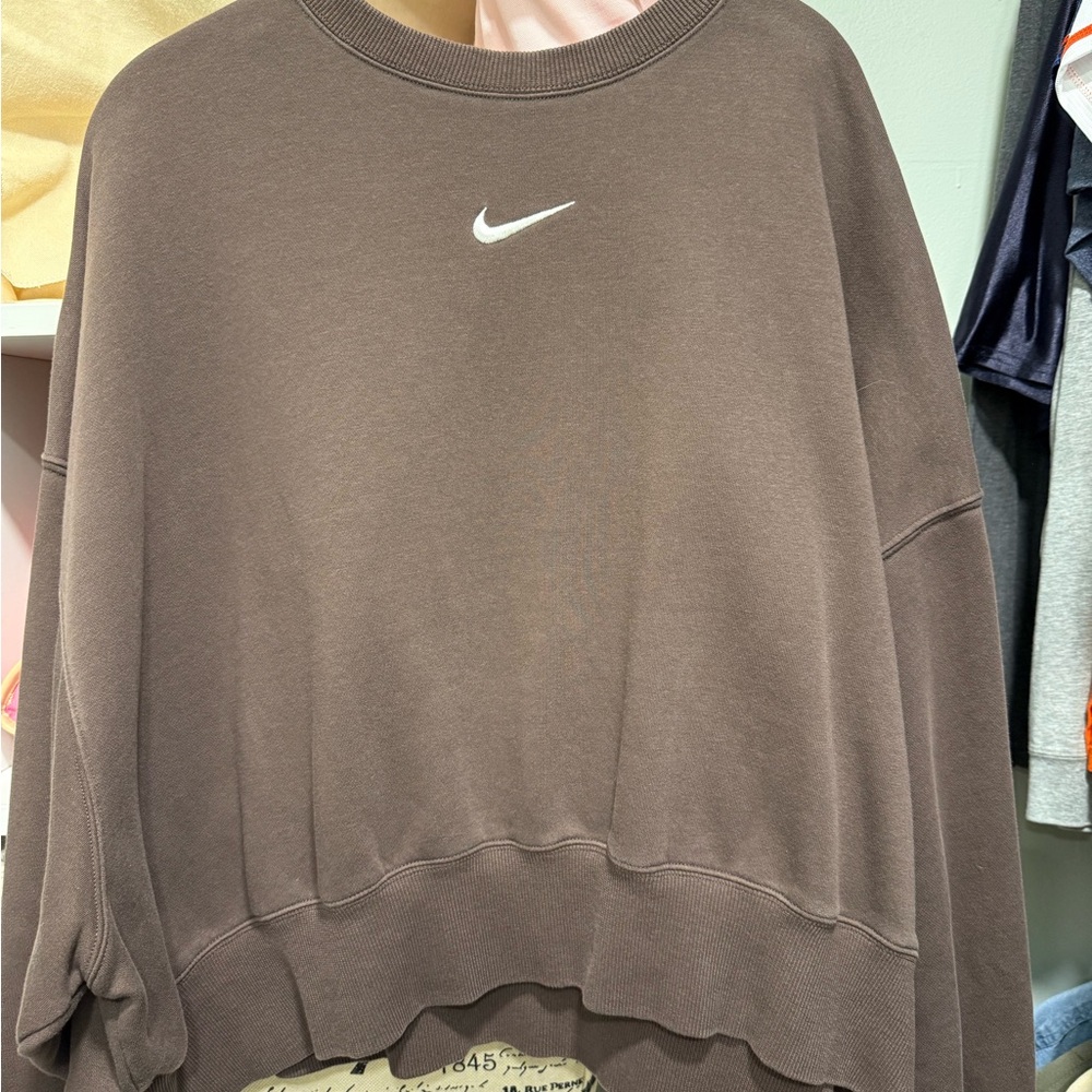 Nike Women's Phoenix Fleece Brown Sweatshirt
